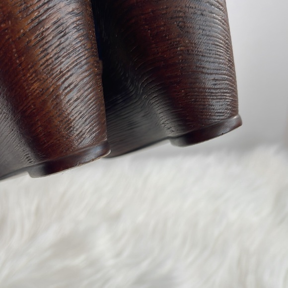 Women’s Italian Shoe Makers sandals denim blue SZ 10M elastic 3.5 in wedge - Picture 7 of 9